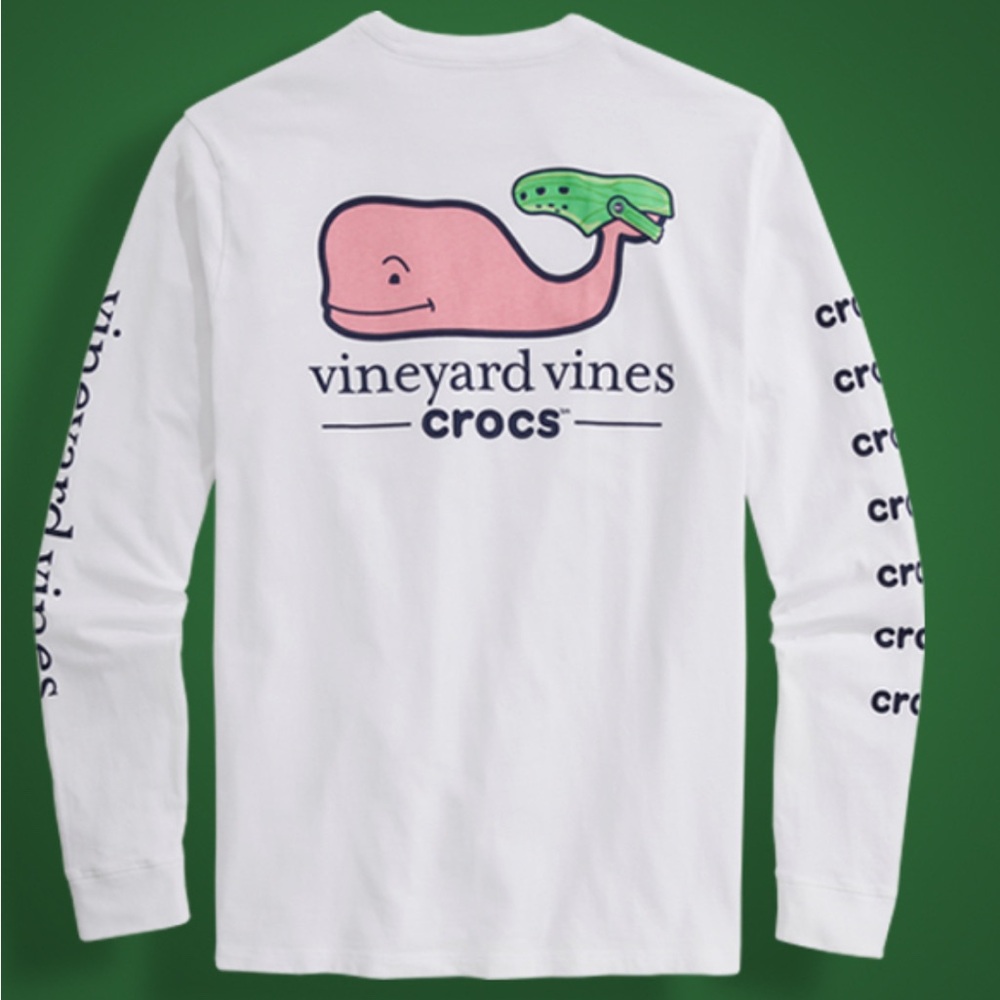 Vineyard Vines Crocs White Long Sleeve Shirt